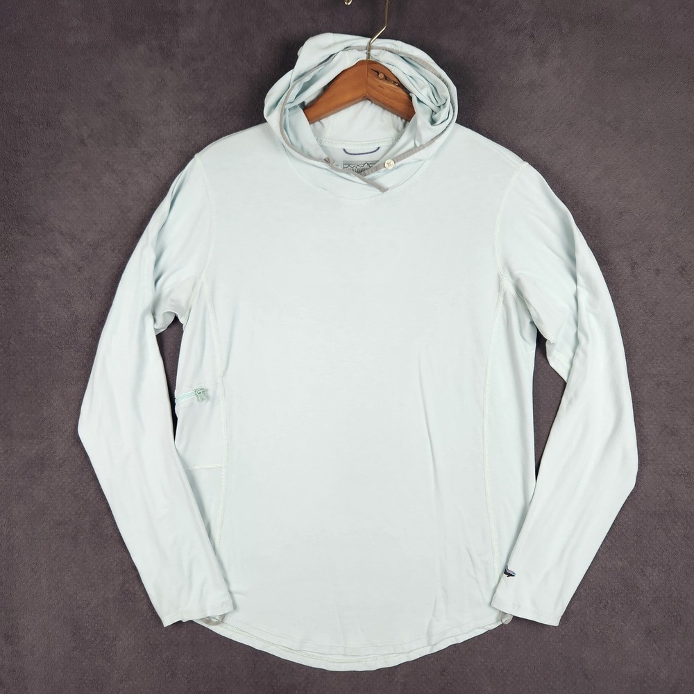 Patagonia Tropic Comfort Sun Hoody Womens Medium Light Blue Long Sleeve Pullover